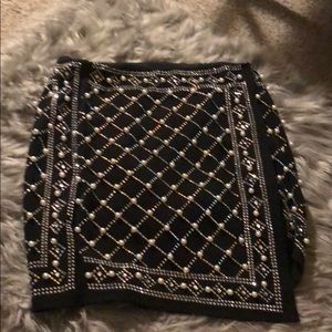 Akira pearl and rhinestone skort